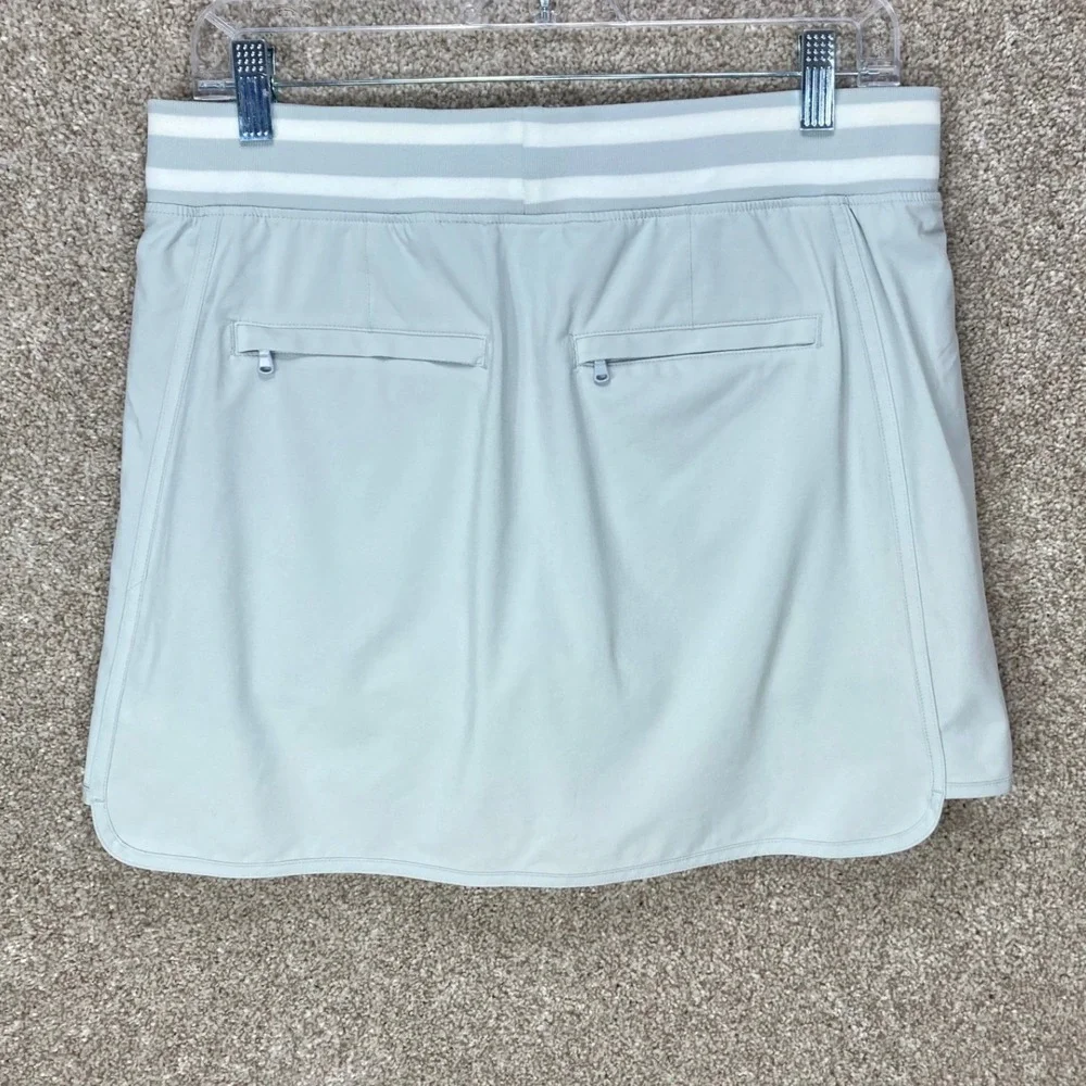 Athleta Sonara Sporty Skorts Womens Sz 8 Gray Zippered Pockets Pickleball Travel